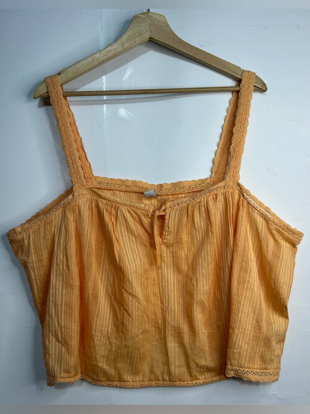 5‎ for $25🔥Old Navy Orange Eyelet Lace Cropped Tank Top XXL